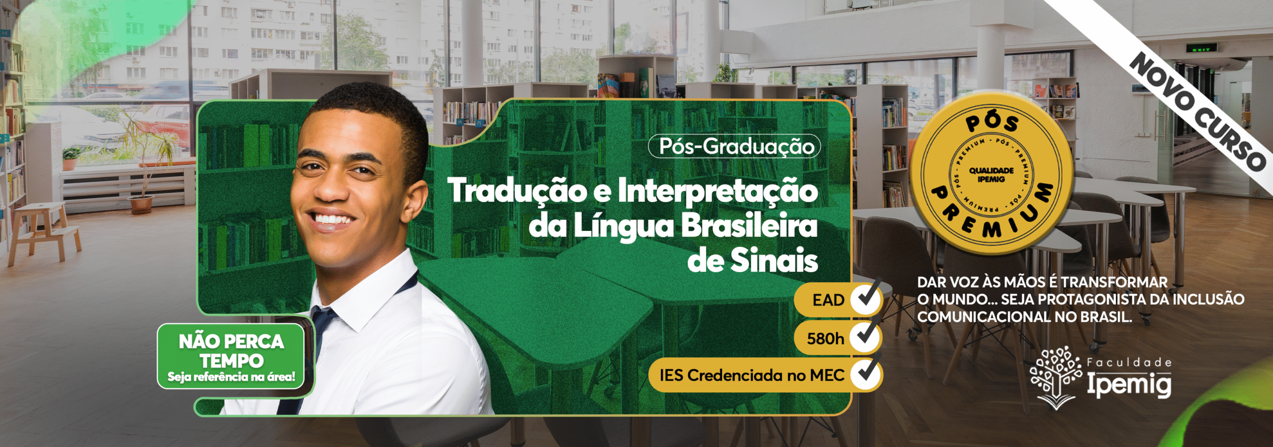 Dar voz às mãos é banner
